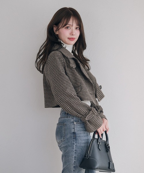 fupel(フぺル)の「3way short stand collar coat setup / 3wayショート丈ステンカラーコートセットアップ(セットアップ・レディース・ブラウン/ライトベージュ/ブラック・FREE)」の15枚目の写真
