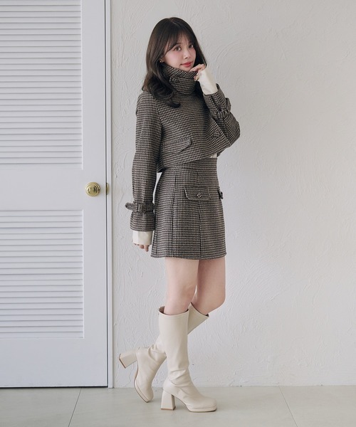 fupel(フぺル)の「3way short stand collar coat setup / 3wayショート丈ステンカラーコートセットアップ(セットアップ・レディース・ブラウン/ライトベージュ/ブラック・FREE)」の9枚目の写真