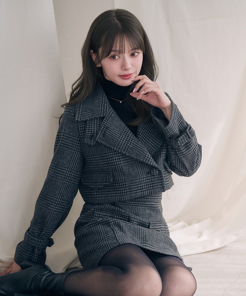 セール】3way short stand collar coat setup / 3wayショート丈ステン