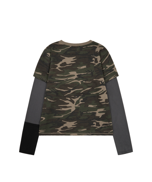 AAKAM(アーカム)の「Camouflage layered Long Sleeve (Khaki)(Tシャツ/カットソー・レディース・その他・1/2)」の13枚目の写真