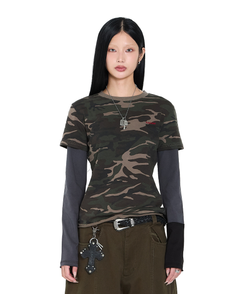 AAKAM(アーカム)の「Camouflage layered Long Sleeve (Khaki)(Tシャツ/カットソー・レディース・その他・1/2)」の14枚目の写真