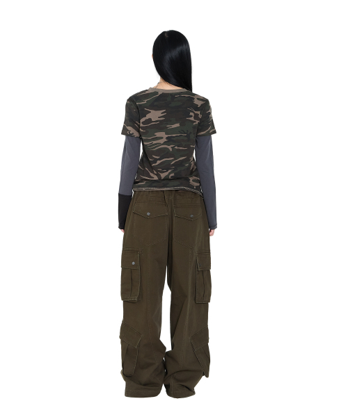 AAKAM(アーカム)の「Camouflage layered Long Sleeve (Khaki)(Tシャツ/カットソー・レディース・その他・1/2)」の9枚目の写真