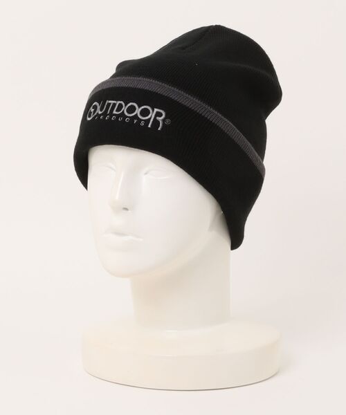 OUTDOOR PRODUCTS(アウトドアプロダクツ)の「【OUTDOOR PRODUCTS】492-004A アクリルWワッチ(ニットキャップ/ビーニー・メンズ・ブラック/カーキ・FREE)」の1枚目の写真