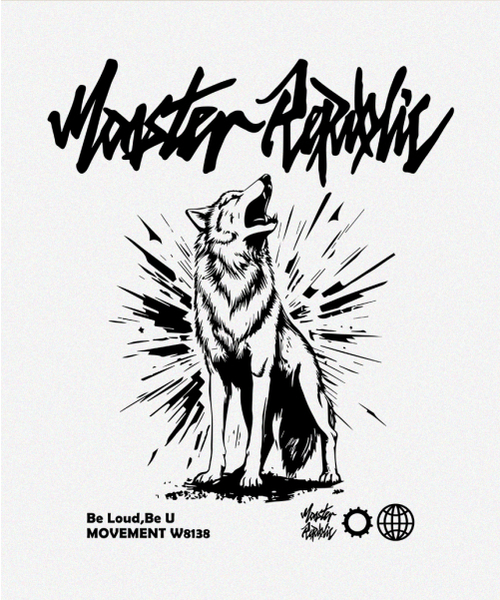 MONSTER REPUBLIC(モンスターリパブリック)の「ハウリングブラックTシャツホワイト_W8138(Tシャツ/カットソー・レディース・その他・X-LARGE/SMALL/MEDIUM/LARGE)」の8枚目の写真