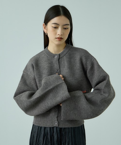 VICKY（ビッキー）の「アルパカタッチダブルフェイスニットカーディガン≪手洗い可能≫（カーディガン/ボレロ・レディース・ブラック/ダークグレー・M）」の2枚目の写真