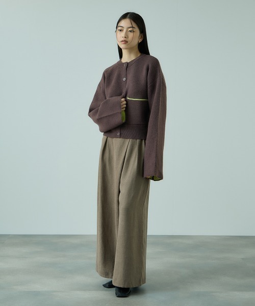 VICKY（ビッキー）の「アルパカタッチダブルフェイスニットカーディガン≪手洗い可能≫（カーディガン/ボレロ・レディース・ブラック/ダークグレー・M）」の7枚目の写真