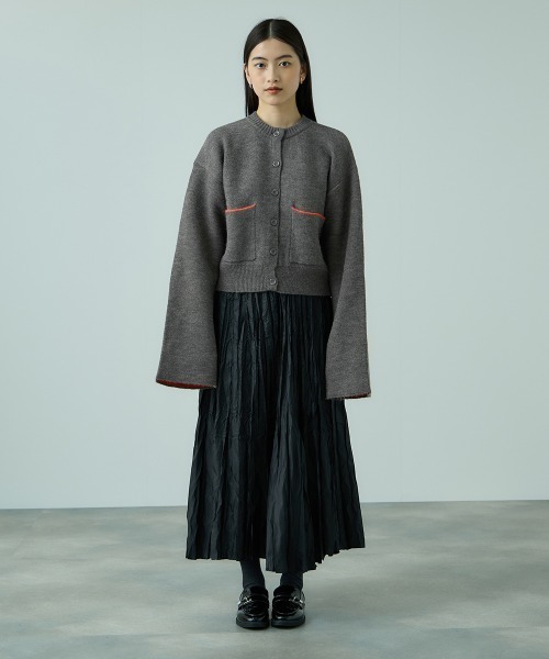 VICKY（ビッキー）の「アルパカタッチダブルフェイスニットカーディガン≪手洗い可能≫（カーディガン/ボレロ・レディース・ブラック/ダークグレー・M）」の15枚目の写真