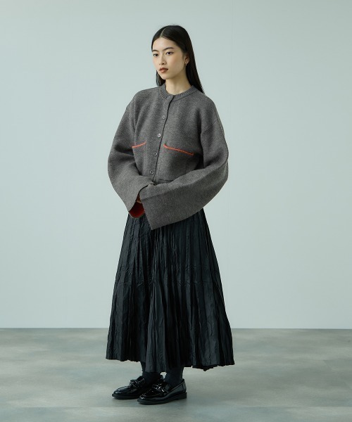 VICKY（ビッキー）の「アルパカタッチダブルフェイスニットカーディガン≪手洗い可能≫（カーディガン/ボレロ・レディース・ブラック/ダークグレー・M）」の14枚目の写真