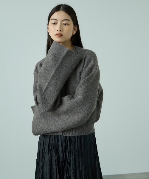 VICKY（ビッキー）の「アルパカタッチダブルフェイスニットカーディガン≪手洗い可能≫（カーディガン/ボレロ・レディース・ブラック/ダークグレー・M）」の16枚目の写真