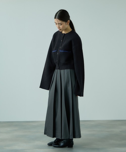 VICKY（ビッキー）の「アルパカタッチダブルフェイスニットカーディガン≪手洗い可能≫（カーディガン/ボレロ・レディース・ブラック/ダークグレー・M）」の3枚目の写真