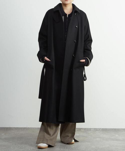 クリーニング済 Soffittoカシミヤコート 圧縮メルトンスタンドカラーコート クリーニング済 Soffittoカシミヤコート 圧縮メルトンスタンドカラー