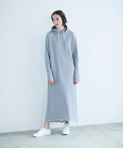 ROYAL FLASH（ロイヤルフラッシュ）の「KALNA/カルナ/裏毛コットンフードワンピース（ワンピース・レディース・ブラック/グレー・38）」の4枚目の写真