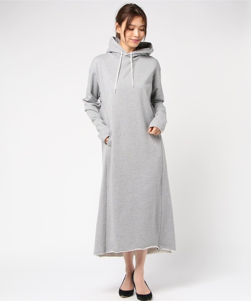 ROYAL FLASH（ロイヤルフラッシュ）の「KALNA/カルナ/裏毛コットンフードワンピース（ワンピース・レディース・ブラック/グレー・38）」の5枚目の写真