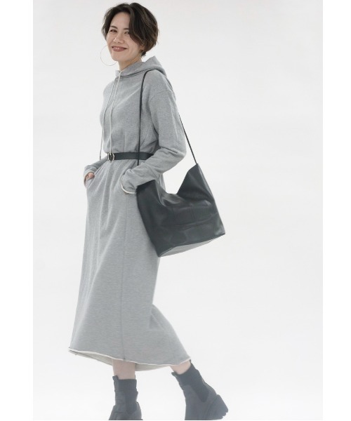 ROYAL FLASH（ロイヤルフラッシュ）の「KALNA/カルナ/裏毛コットンフードワンピース（ワンピース・レディース・ブラック/グレー・38）」の8枚目の写真