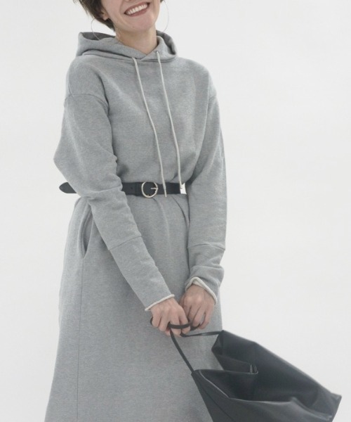 ROYAL FLASH（ロイヤルフラッシュ）の「KALNA/カルナ/裏毛コットンフードワンピース（ワンピース・レディース・ブラック/グレー・38）」の9枚目の写真