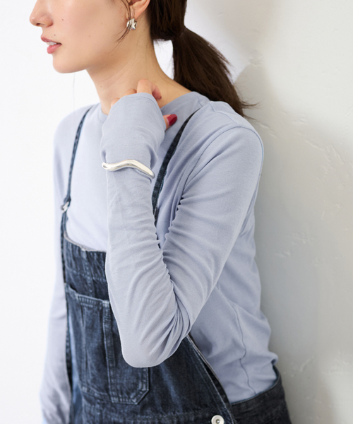 FRAMeWORK（フレームワーク）の「≪追加≫HTシアーロングTee NEW 2（Tシャツ/カットソー・レディース・スカイブルー/ブラック系その他/ホワイト/イエロー・FREE）」の3枚目の写真