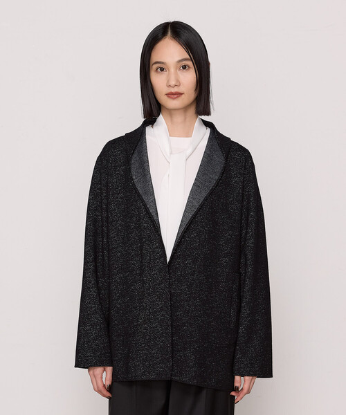 COMME CA（コムサ）の「〔 Sサイズ 〕リバーシブル ウールリバーツイード調 リバー羽織り（その他アウター・レディース・ブラック/トップグレー・5号）」の7枚目の写真