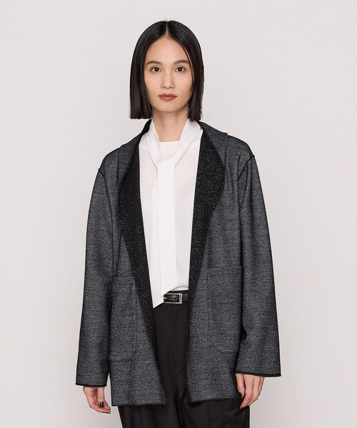 COMME CA（コムサ）の「〔 Sサイズ 〕リバーシブル ウールリバーツイード調 リバー羽織り（その他アウター・レディース・ブラック/トップグレー・5号）」の8枚目の写真
