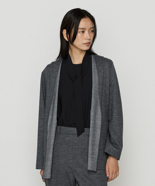 COMME CA（コムサ）の「〔 Sサイズ 〕リバーシブル ウールリバーツイード調 リバー羽織り（その他アウター・レディース・ブラック/トップグレー・5号）」の12枚目の写真