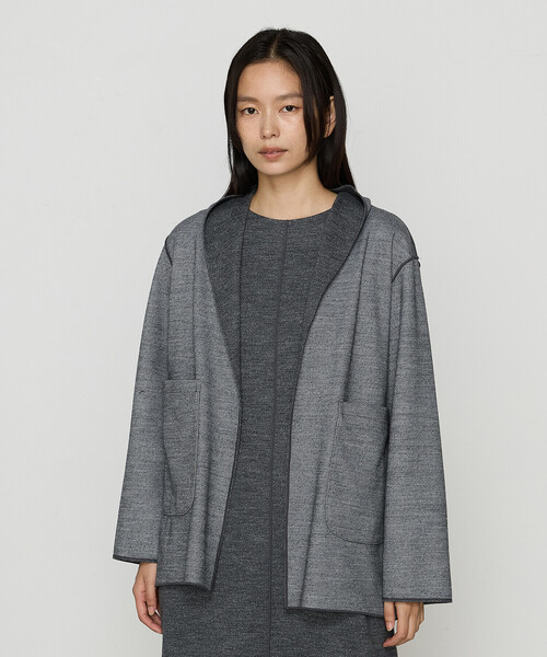 COMME CA（コムサ）の「〔 Sサイズ 〕リバーシブル ウールリバーツイード調 リバー羽織り（その他アウター・レディース・ブラック/トップグレー・5号）」の13枚目の写真
