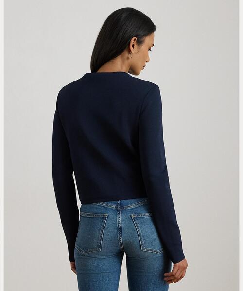 LAUREN RALPH LAUREN（ローレン ラルフ ローレン）の「クロップド クルーネック セーター ジャケット（その他アウター・レディース・ネイビー系1・XS/S/M）」の6枚目の写真