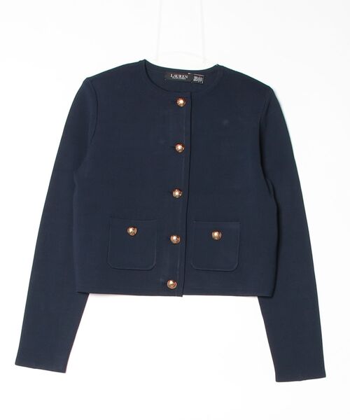 LAUREN RALPH LAUREN（ローレン ラルフ ローレン）の「クロップド クルーネック セーター ジャケット（その他アウター・レディース・ネイビー系1・XS/S/M）」の4枚目の写真