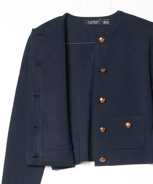 LAUREN RALPH LAUREN（ローレン ラルフ ローレン）の「クロップド クルーネック セーター ジャケット（その他アウター・レディース・ネイビー系1・XS/S/M）」の2枚目の写真