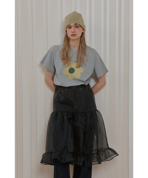 ANOETIC（アノエティック）の「LAYERED SEE-THROUGH SKIRT_BLACK（スカート・レディース・ブラック・FREE）」の2枚目の写真