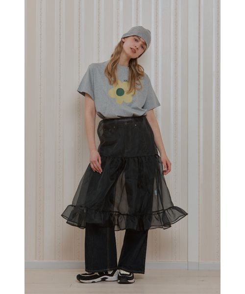 ANOETIC（アノエティック）の「LAYERED SEE-THROUGH SKIRT_BLACK（スカート・レディース・ブラック・FREE）」の3枚目の写真