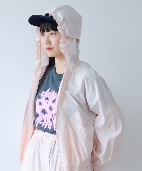 bulle de savon（ビュルデサボン）の「コットン/キュプラ 高密度ブロード hoodie ブルゾン（ブルゾン・レディース・アイボリー/ピンク・FREE）」の7枚目の写真