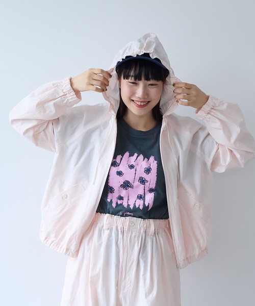 bulle de savon（ビュルデサボン）の「コットン/キュプラ 高密度ブロード hoodie ブルゾン（ブルゾン・レディース・アイボリー/ピンク・FREE）」の6枚目の写真