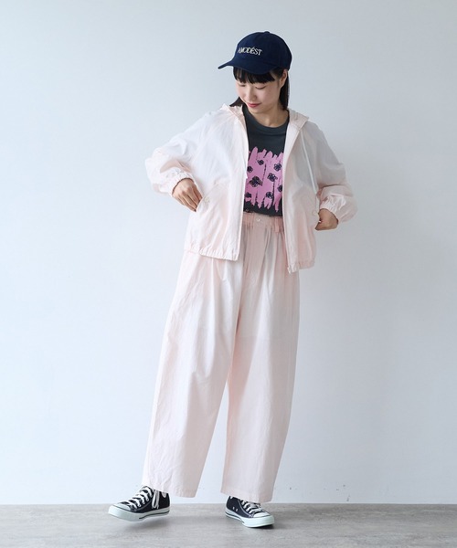 bulle de savon（ビュルデサボン）の「コットン/キュプラ 高密度ブロード hoodie ブルゾン（ブルゾン・レディース・アイボリー/ピンク・FREE）」の10枚目の写真