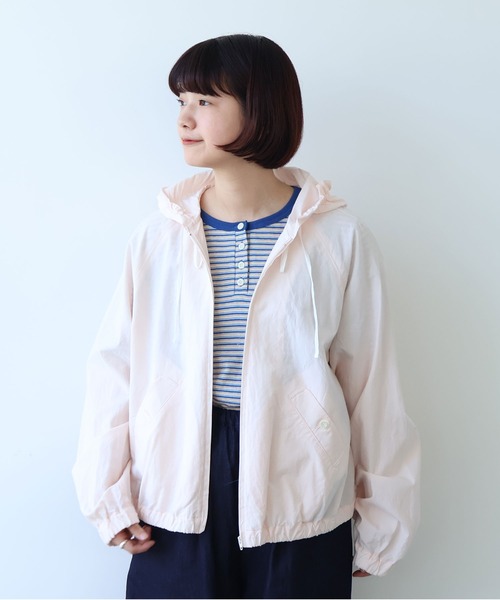 bulle de savon（ビュルデサボン）の「コットン/キュプラ 高密度ブロード hoodie ブルゾン（ブルゾン・レディース・アイボリー/ピンク・FREE）」の16枚目の写真