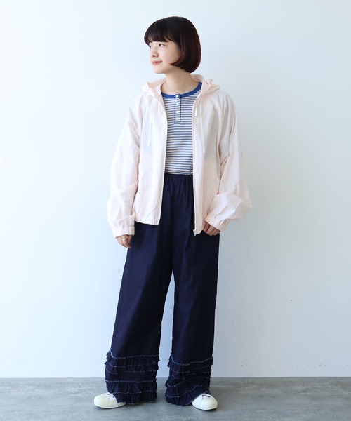 bulle de savon（ビュルデサボン）の「コットン/キュプラ 高密度ブロード hoodie ブルゾン（ブルゾン・レディース・アイボリー/ピンク・FREE）」の22枚目の写真