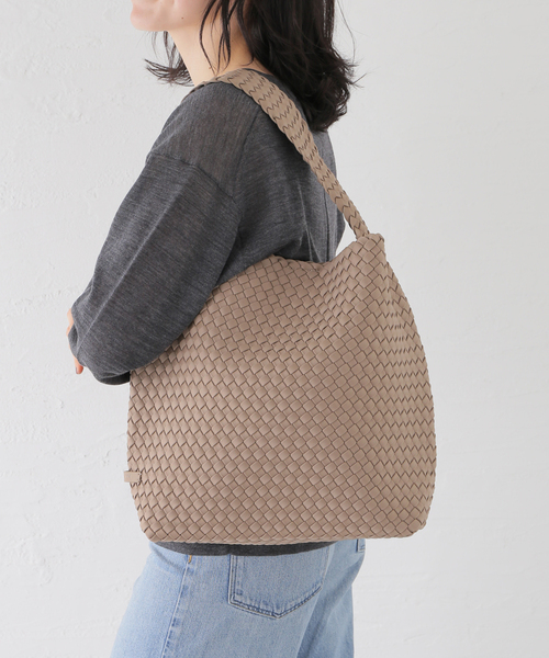IENA（イエナ）の「NAGHEDI/ナゲディ Nomado MEDIUM HOBO トートバッグ SN04023LD（トートバッグ・レディース・ブラック/ベージュ・FREE）」の2枚目の写真
