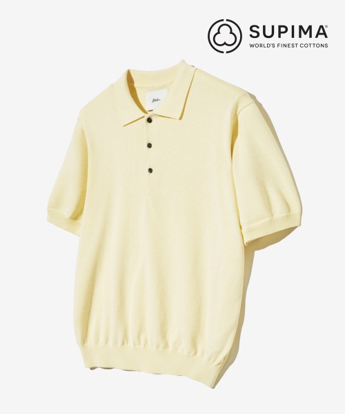 YALE(イェール)の「スーピマコットン 半袖ポロニット ライトイエロー(Tシャツ/カットソー・レディース・その他・LARGE/MEDIUM/SMALL/X-LARGE)」の2枚目の写真