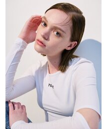 スリーブポイントロングスリーブTシャツホワイト