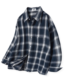 HUKE（ヒューク）の「ザ シティ チェックシャツ (ネイビー)（シャツ/ブラウス）」