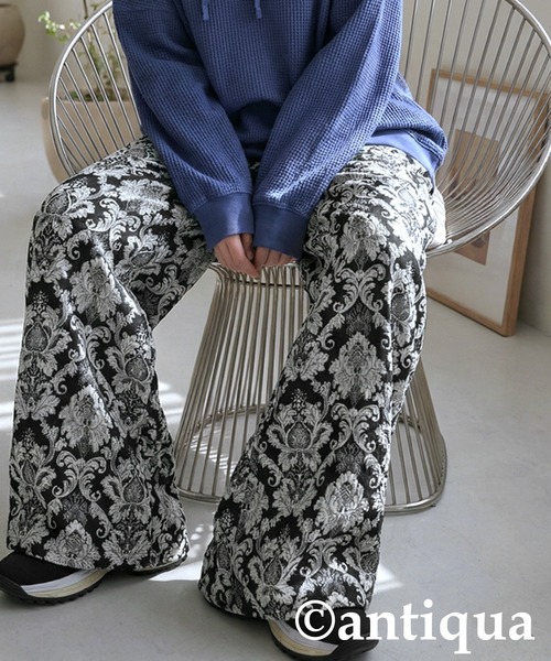 antiqua(アンティカ)の「大柄 ジャガード ワイドパンツ(その他パンツ・レディース・ブラック/マルチ・MEDIUM/LARGE)」の21枚目の写真