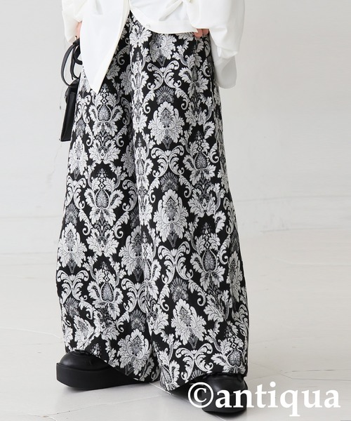 antiqua(アンティカ)の「大柄 ジャガード ワイドパンツ(その他パンツ・レディース・ブラック/マルチ・MEDIUM/LARGE)」の20枚目の写真