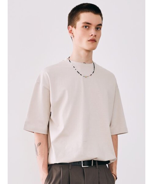 ESN(イーエスエヌ)の「スピマコットン半袖Tシャツベージュ(Tシャツ/カットソー・メンズ・その他・MEDIUM/LARGE)」の1枚目の写真