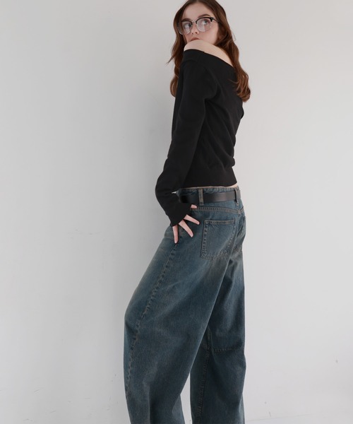 Mili affinity（ミリアフィニティー）の「ドレープオフショルニットトップス（ニット/セーター・レディース・ブラック/アイボリー/ブラウン/杢グレー・FREE）」の7枚目の写真