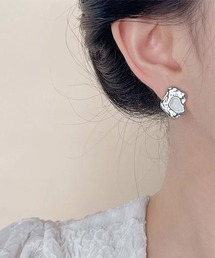 【Bz】変形ストーンデザインペアピアス/両耳用(T3)