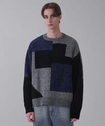 BROWNY | BROWNY/ベロアモールカラーブロックプルオーバー(ニット/セーター)