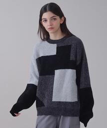 BROWNY/ベロアモールカラーブロックプルオーバー