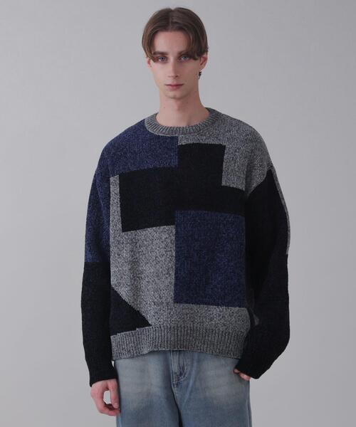 BROWNY（ブラウニー）の「BROWNY/ベロアモールカラーブロックプルオーバー（ニット/セーター・メンズ・チャコールグレー/グレー・MEDIUM/LARGE）」の10枚目の写真