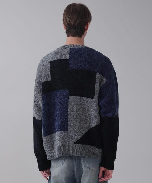 BROWNY（ブラウニー）の「BROWNY/ベロアモールカラーブロックプルオーバー（ニット/セーター・メンズ・チャコールグレー/グレー・MEDIUM/LARGE）」の12枚目の写真