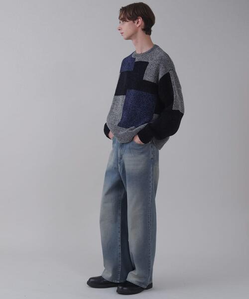 BROWNY（ブラウニー）の「BROWNY/ベロアモールカラーブロックプルオーバー（ニット/セーター・メンズ・チャコールグレー/グレー・MEDIUM/LARGE）」の15枚目の写真