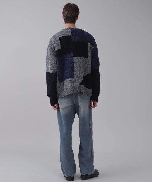 BROWNY（ブラウニー）の「BROWNY/ベロアモールカラーブロックプルオーバー（ニット/セーター・メンズ・チャコールグレー/グレー・MEDIUM/LARGE）」の16枚目の写真