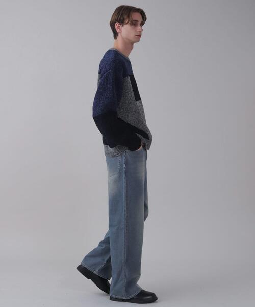 BROWNY（ブラウニー）の「BROWNY/ベロアモールカラーブロックプルオーバー（ニット/セーター・メンズ・チャコールグレー/グレー・MEDIUM/LARGE）」の17枚目の写真